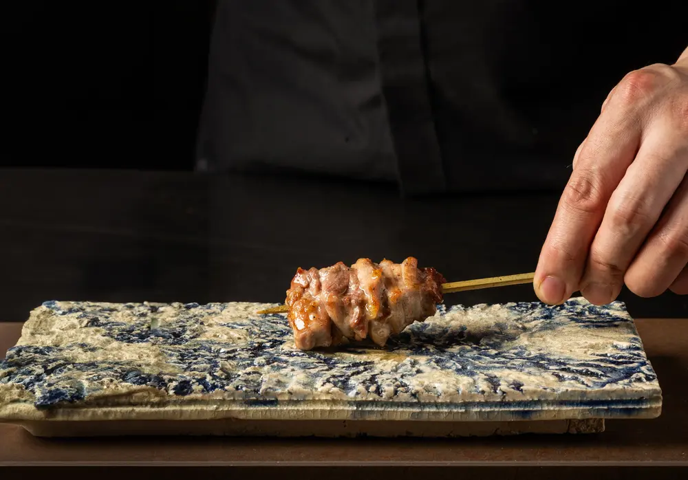 Firebird by Suetomi, a skewer over the coals