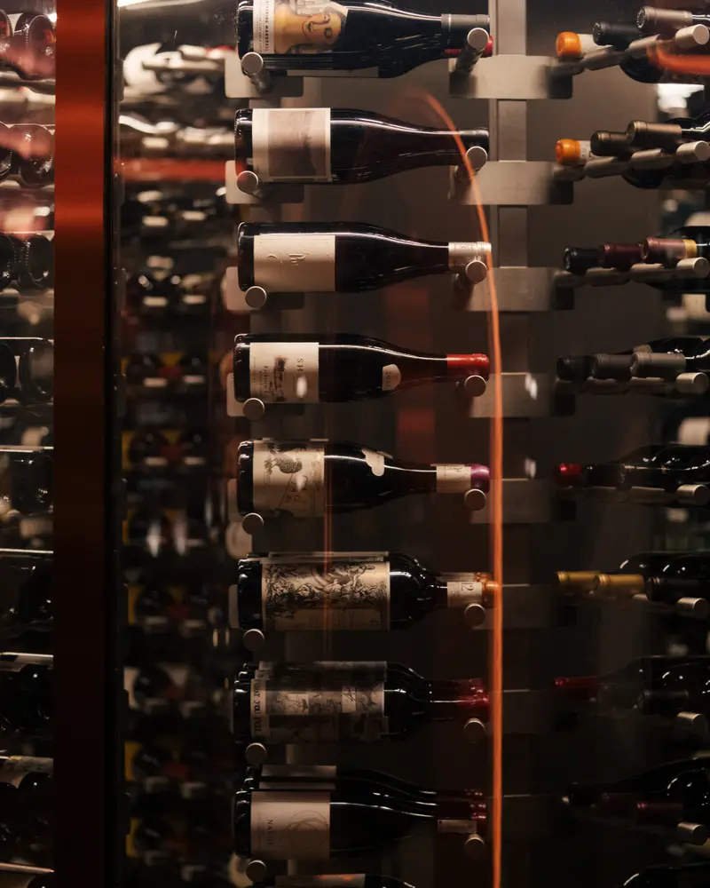 Ungrafted Vines, a wall of bottles